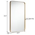 thumbnail image 2 of Costway 32''x20'' Wall-Mounted Rectangle Mirror Metal Frame Bathroom Entryway Gold, 2 of 10