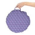thumbnail image 2 of Romantic Round Floor Cushion with Handle, Retro Blossom Petals Mini Aster and Daisy Flowers Meadow Rural Flourish, Pillow for Living Room & Dorms, 18" Round, Blue Violet and White, by Ambesonne, 2 of 4