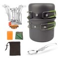 thumbnail image 2 of Juego de utensilios de cocina al aire libre Camping Picnic Portátil Cocinar Potilla Pan 2-3 personas Montañismo Reutilizable Aluminio Aleación Estufa Burner Green Inevent OD003577-02, 2 of 7