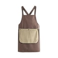 thumbnail image 2 of Unisex Cross-strap Apron With Pockets Cotton Kitchen Apron with Removable Towel Cross Back for Cooking Baking and Daily Use,Coffee, 2 of 7