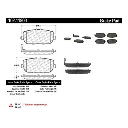 Centric Parts Disc Brake Pad P/N:102.11800
