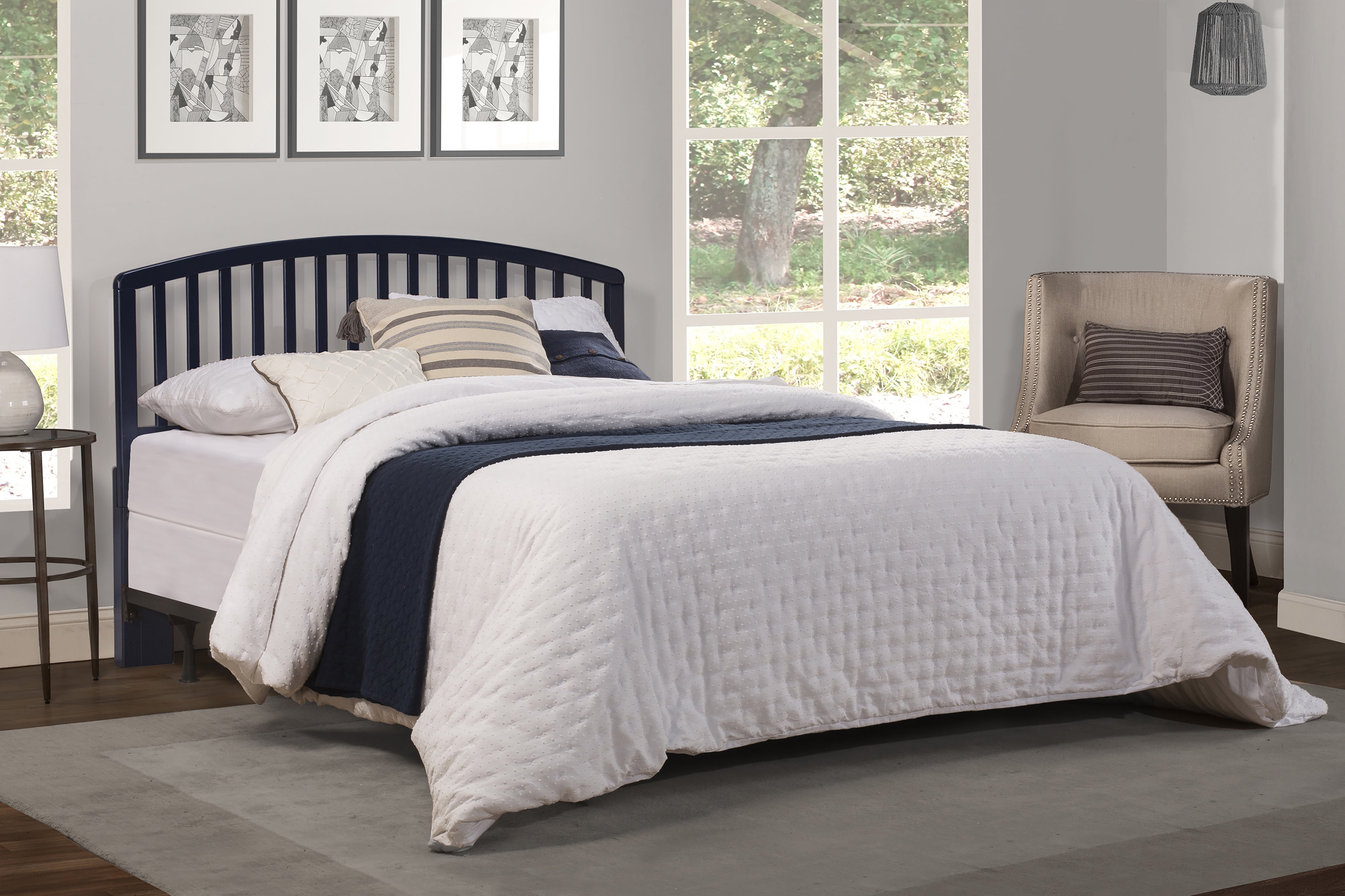 Hillsdale Furniture Carolina Full/Queen Headboard and Bed Frame, Navy