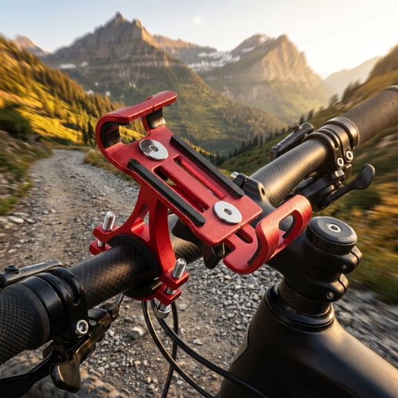 Bike & Motorcycle Phone Holder – 360° Rotating Handlebar Mount with Anti-Slip Grip, Heavy-Duty Aluminum Alloy Universal Cell Phone Cradle for Bicycles, Scooters, Motorcycles