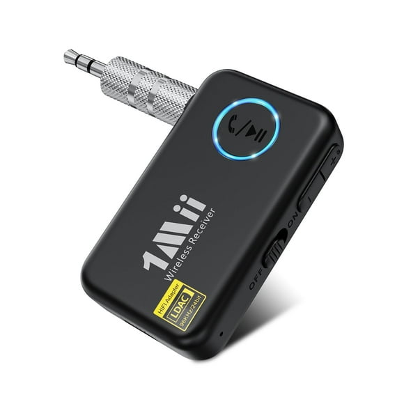 Adaptador auxiliar Bluetooth 1Mii LDAC con control de volumen, batería 8H