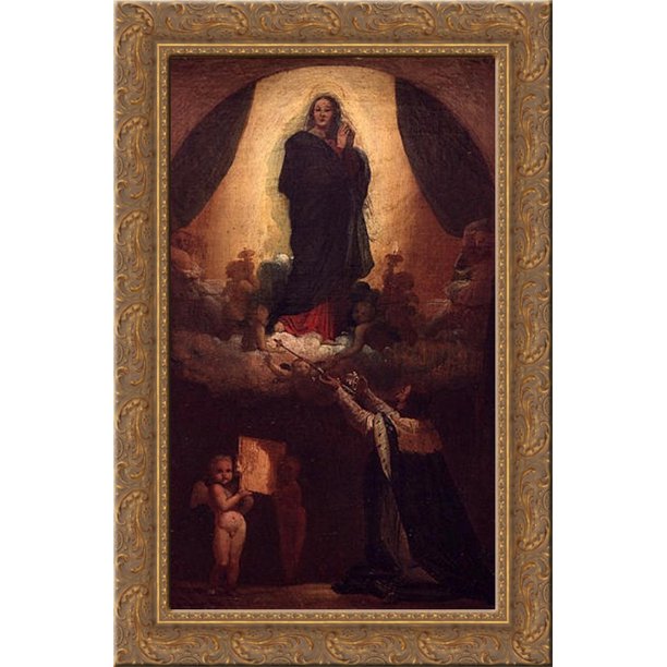 First Thought of the Vow of Louis XIII 24x16 Gold Ornate