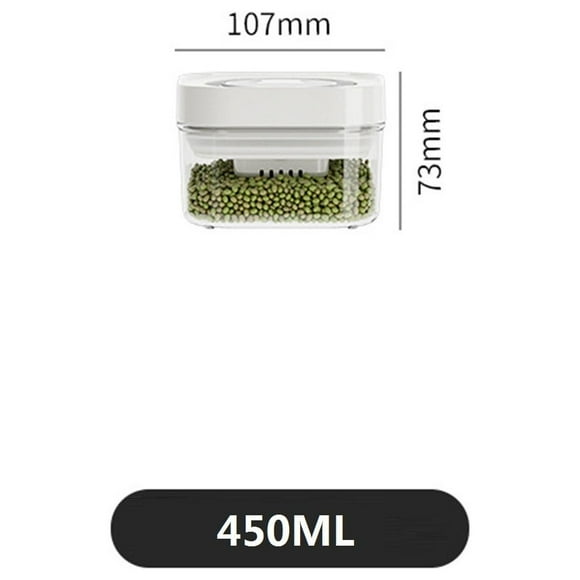 DcGZvy Food Storage Snack Cans Clear Containers, Kitchen Storage Containers with Lids, Snacks Containers Leakproof Storage Can(450ml)