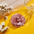 thumbnail image 4 of Broche elegante de flor de peonía, broches de flores de poliéster, prendedores de solapa de perla, 4 of 5