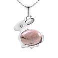 thumbnail image 1 of Beads Rabbit Animal Necklaces & Pendants Chakra Reiki Pink Purple Crystal, 1 of 6