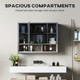 thumbnail image 4 of HOMCOM Armoire à Pharmacie de Salle de Bain Murale avec Miroir, Gris, 4 of 10