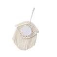 thumbnail image 1 of Espejo de pared de macramé, espejo decorativo, adorno colgante, regalo de cumpleaños, arte de pared, bohemio, para entrada, oficina, habitación de beb, 1 of 9