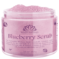 Blueberry Salt Scrub, Organic Face & Body Exfoliating Scrub, Perfect Gift for Women, Exfoliant for Soft & Smooth Skin, Spa Skincare by White Naturals