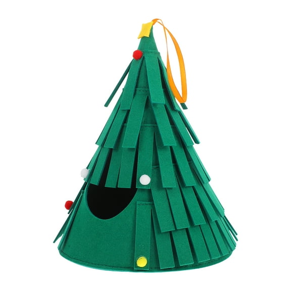 Zehuanyu Washable Guinea Pig Hideout and Small Animal Bed Cozy Felt Pet Hut Christmas Tree Shaped Shelter for Hamsters and Hedgehogs