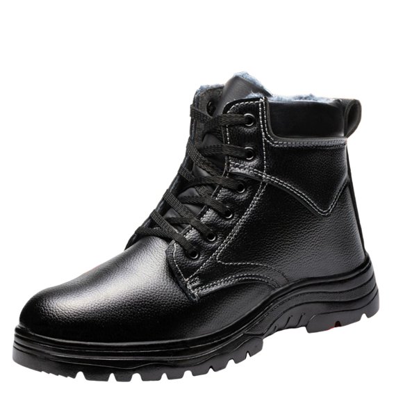 WEAIXIMIUNG Boots for Men Men's Safetyshoes Non Smashing and Non Puncture Winter Velvet Work Shoes Proof Warm Work Shoes Snow Boots