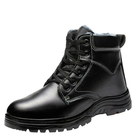 

Ediodpoh Men s Safetyshoes Non Smashing And Non Puncture Winter Velvet Work Shoes Proof Warm Work Shoes Snow Boots Men Shoes Black 6.5