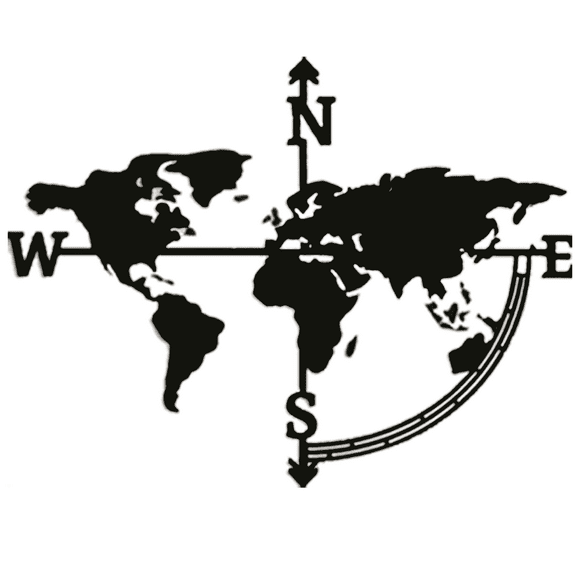 Cuadro Decorativo de Metal con Diseño mapa mundo Grande