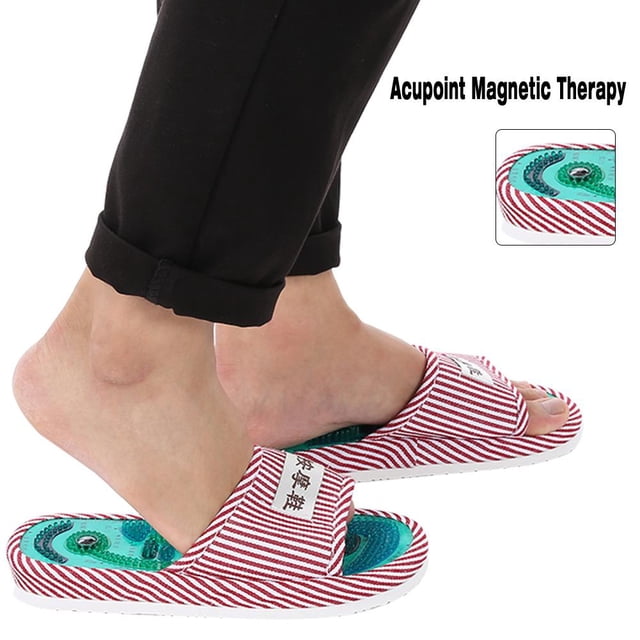 Zapatillas de masaje de acupresión, Sandalias de reflexología terapéutica con zapatos magnéticos para masaje de acupuntura de pies, Alivio del dolor del arco Shiatsu, Cuidado de pies sanos(Mujer) Ecomeon no