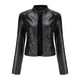 thumbnail image 1 of Chaquetas para mujer Slim Leather Stand Collar Zip Motocicleta Traje Cinturón Abrigo Chaqueta Tops Odeerbi ODB-3, 1 of 7