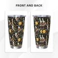 thumbnail image 3 of Picia Owls And Plants Pattern 20 oz Tumbler Stainless Steel Vacuum Insulated Coffee Ice Cup Double Wall Travel Flask Dual Lid Water Bottle, Eco-friendly Car Cup-Straw Three-piece Set, 3 of 8