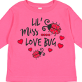 thumbnail image 4 of Inktastic Lil Miss Love Bug with Lady Bug and Hearts Girls Long Sleeve Toddler T-Shirt, 4 of 5