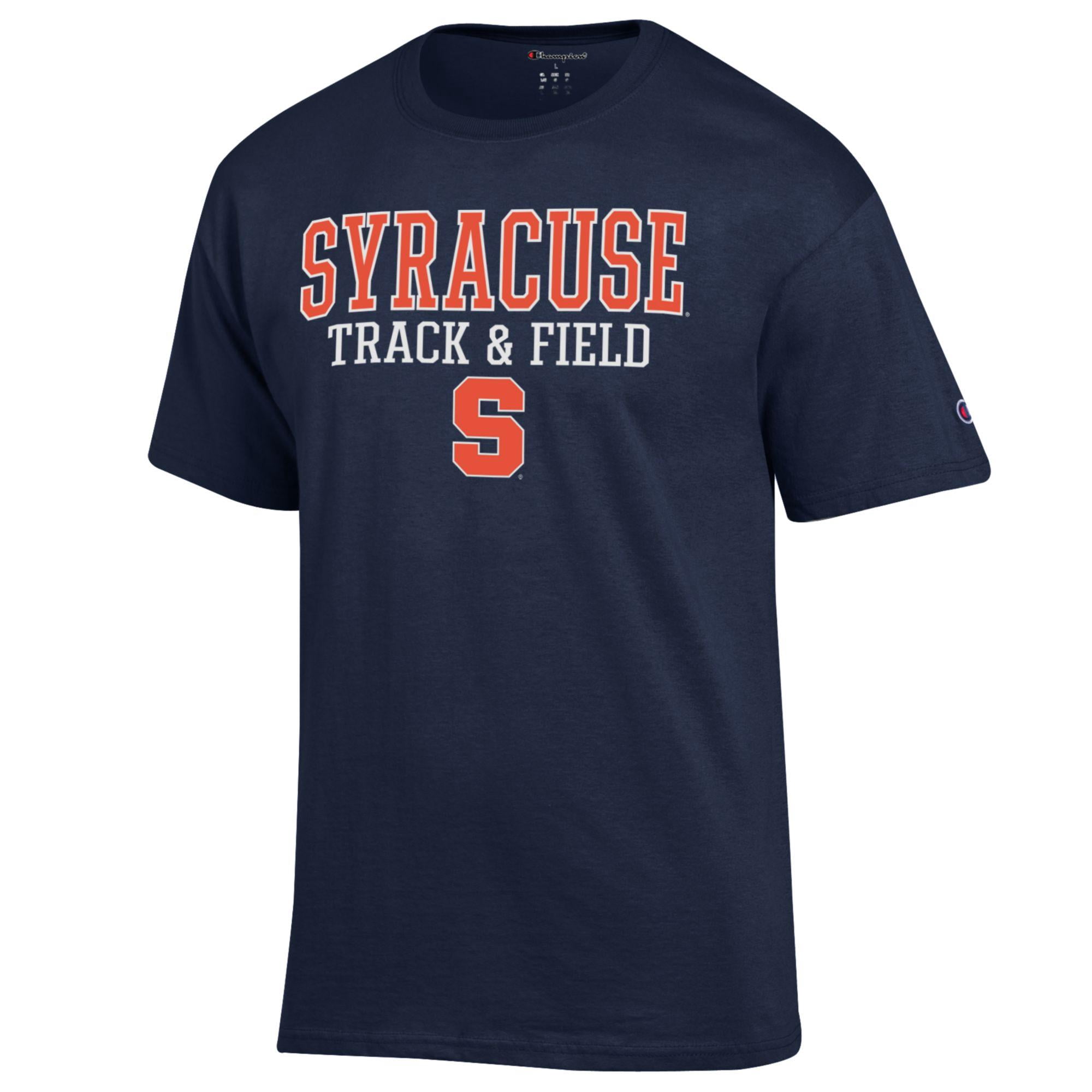 Men's Champion  Navy Syracuse Orange Track & Field Stack T-Shirt