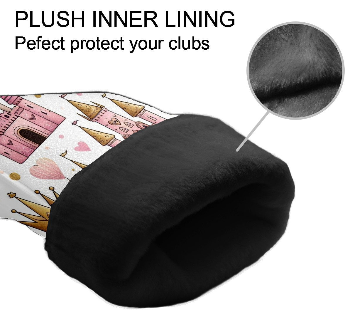 Golf Club Covers, PinkGoldCastle Premium PU Leather Driver Hybrid Putter Head Covers with Velvet Lining, Waterproof Golf Gifts for Men Women