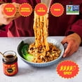 thumbnail image 2 of FLYBYJING Chili Crisp Noodles  (Pack of 3) - Sun-Dried, Wavy Asian Instant Noodles Tossed in Sichuan Chili Crisp Sauce - Ready in 6 Minutes - Vegan, High Protein, No MSG, 4.02 oz each, 2 of 6