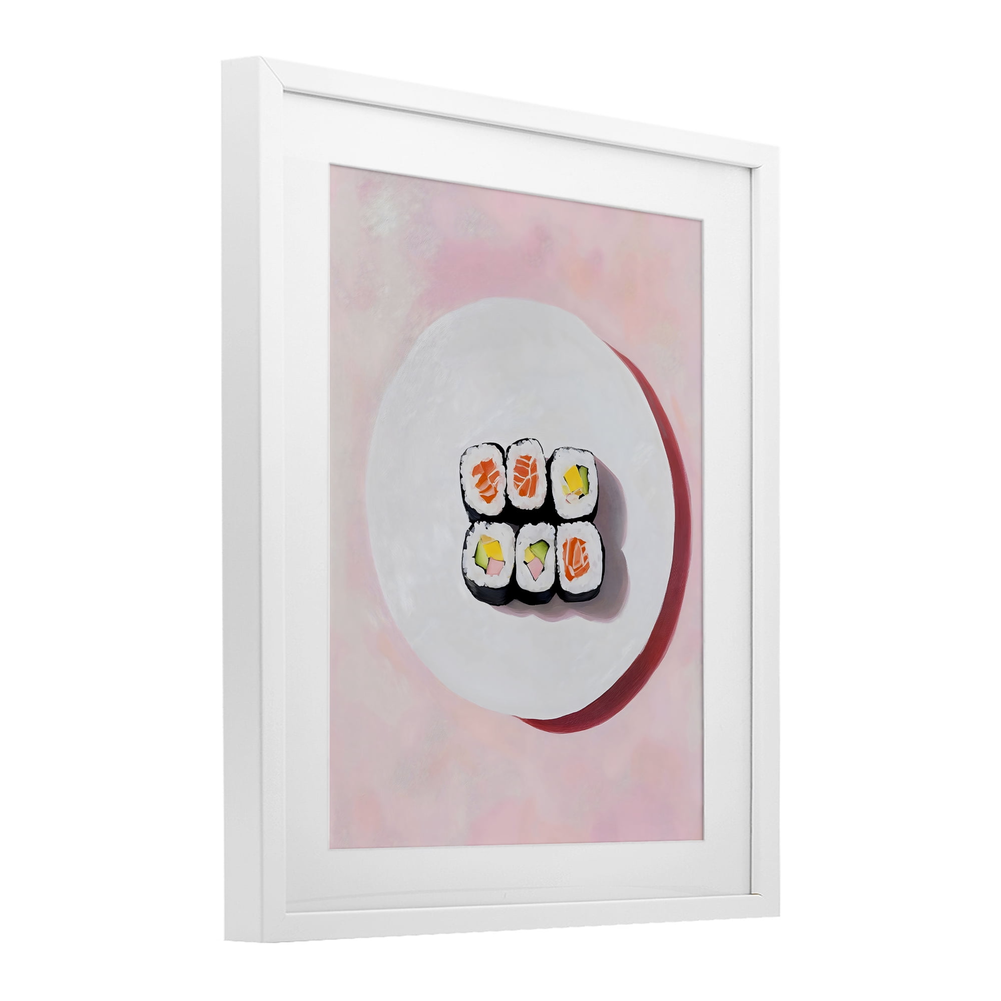 Stupell Industries Sushi Rolls on Plate White Framed Print Under Glass, design by The Prints Vibe