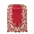 thumbnail image 6 of Gold Lace Burgundy Table Runner - Dresser Scarf European Embroidery - Perfect for Kitchen Dining Room Home Decor Wedding Receptions - 14 x 108 inches - The Granada Collection, 6 of 8