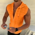 thumbnail image 1 of pstuiky Camisetas sin mangas para hombre, Camiseta deportiva informal sin mangas con capucha y cremallera para hombre Tops elegantes para mujer l, 1 of 6