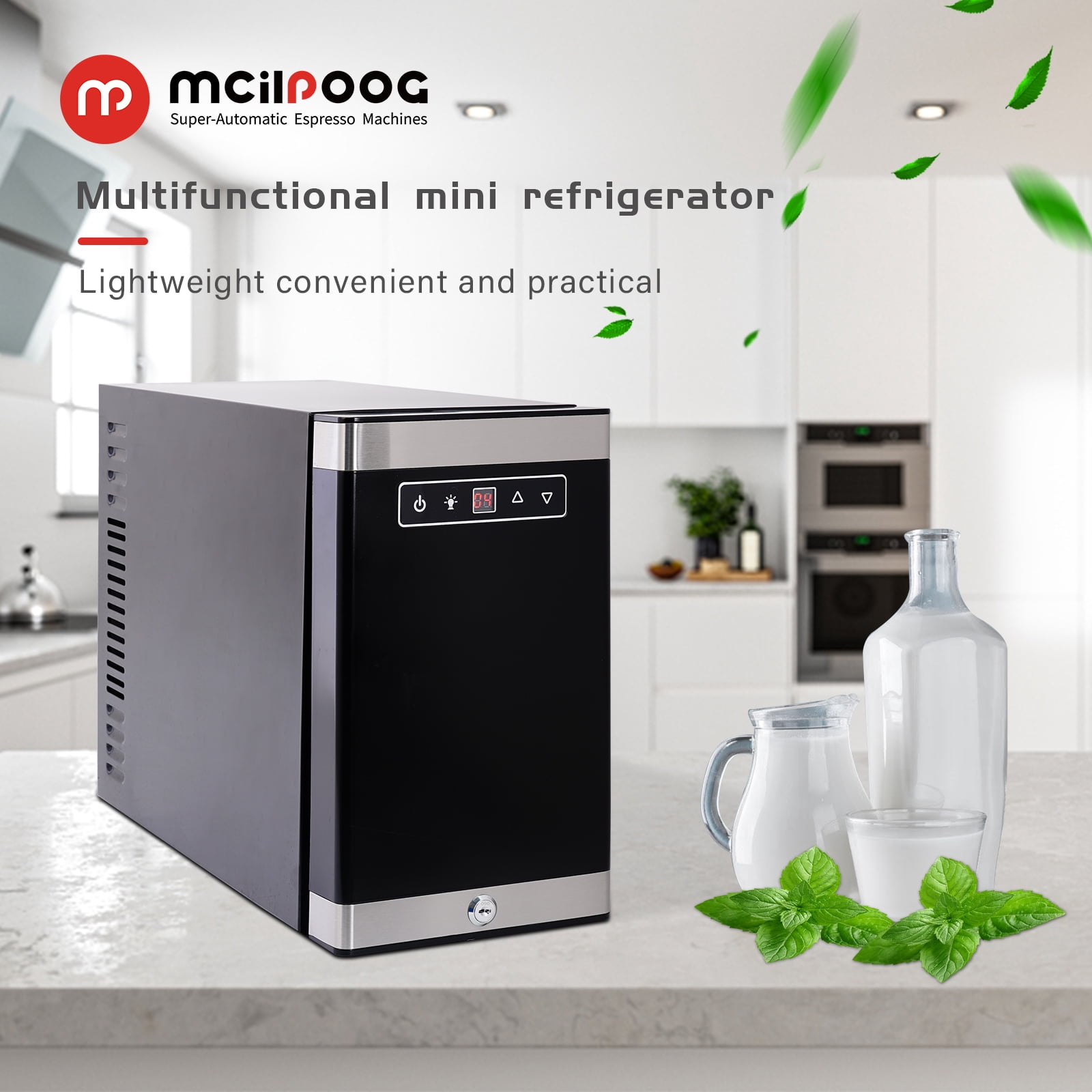 McilpoogWS-B-2 Mini Refrigerator Digital temperature control Refrigerator for cryopreservation of milk for coffee