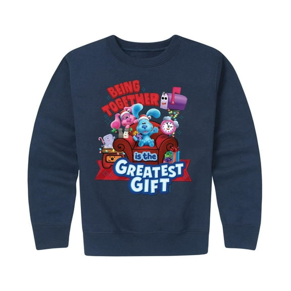 Blue's Clues & You! - A Blue Christmas - Toddler And Youth Crewneck Fleece Sweatshirt