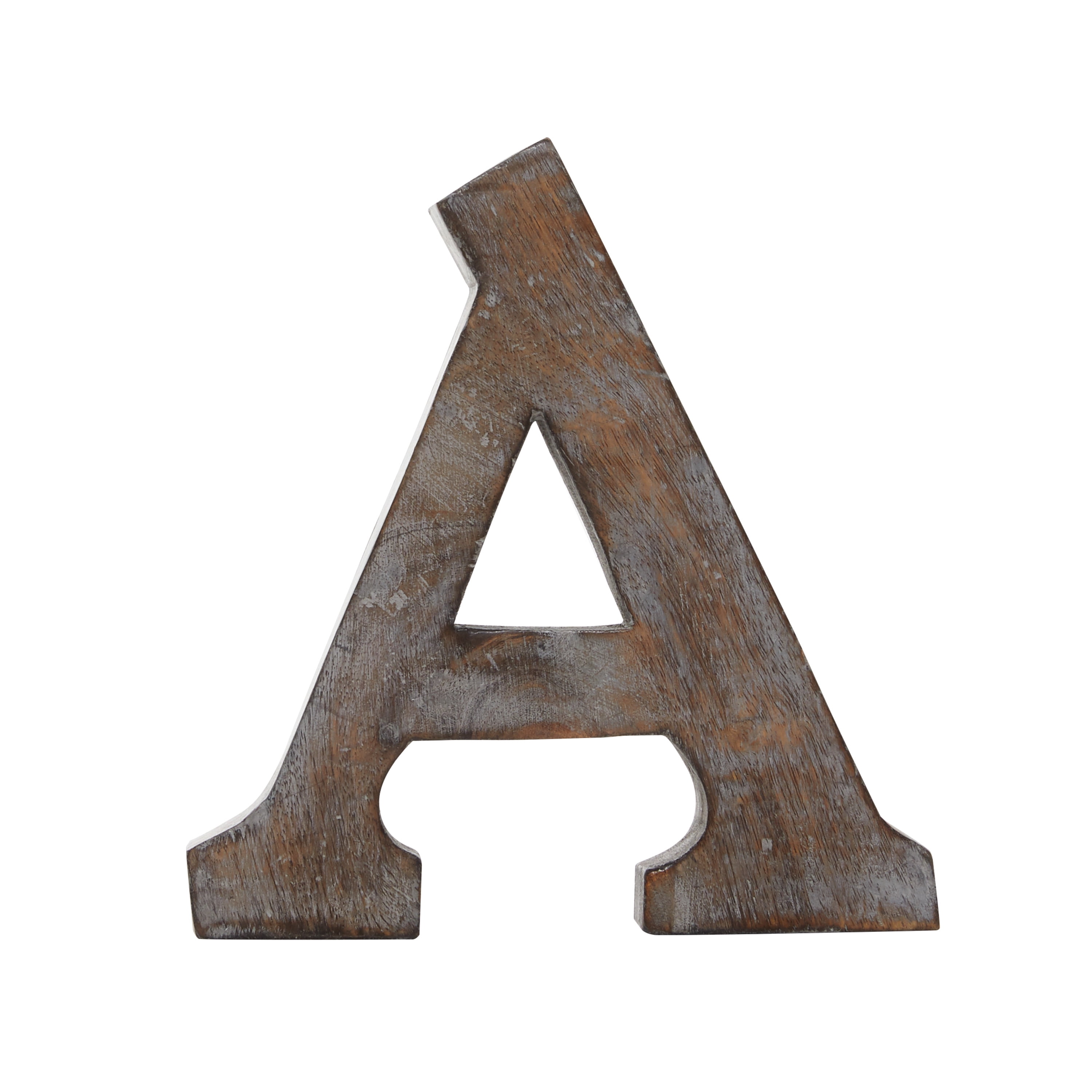 DecMode 8" Brown Wood Traditional Decorative Sign, 6 - Pieces
