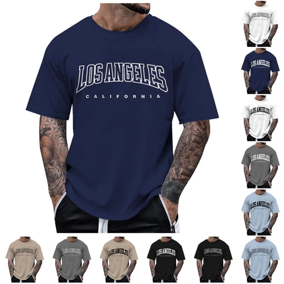 Men Tshirt Basic Shirts for Men Short Sleeve Crew Neck Men's Clothing