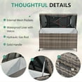 thumbnail image 3 of AVAWING 240 Gallon PE Wicker Storage Box, Patio Deck Box, Outdoor Container, Gray, 3 of 8