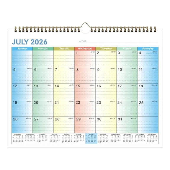 Wall Calendar, Includes July 2026 to December 2027-18 Monthly Wall Calendar 14" X 11" Wall Hanging Calendar with Thick Paper for Office Home Planning & Organizing