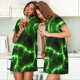 thumbnail image 4 of Fotbe Green Lightning Bata de Dormir para Mujer con Estampado, Camisón de Algodón de Manga Corta, Ropa de Dormir Casual, 4 of 6