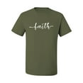 thumbnail image 2 of Classic Cursive Christian Faith Quote Inspirational/Christian Men's Graphic T-Shirt, Military Green, 4XL, 2 of 3