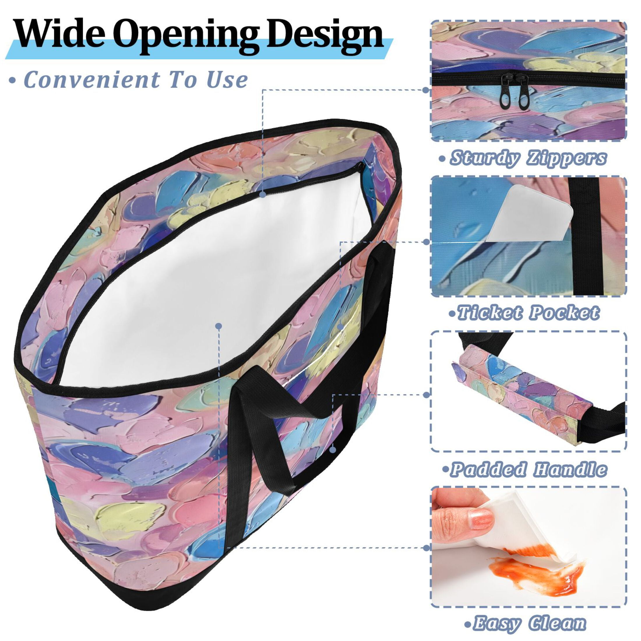 Large Hand-held Ice Pack Picnic Bag Insulation and Refrigeration Suitable for Shopping Picnics and Camping Pink Heart