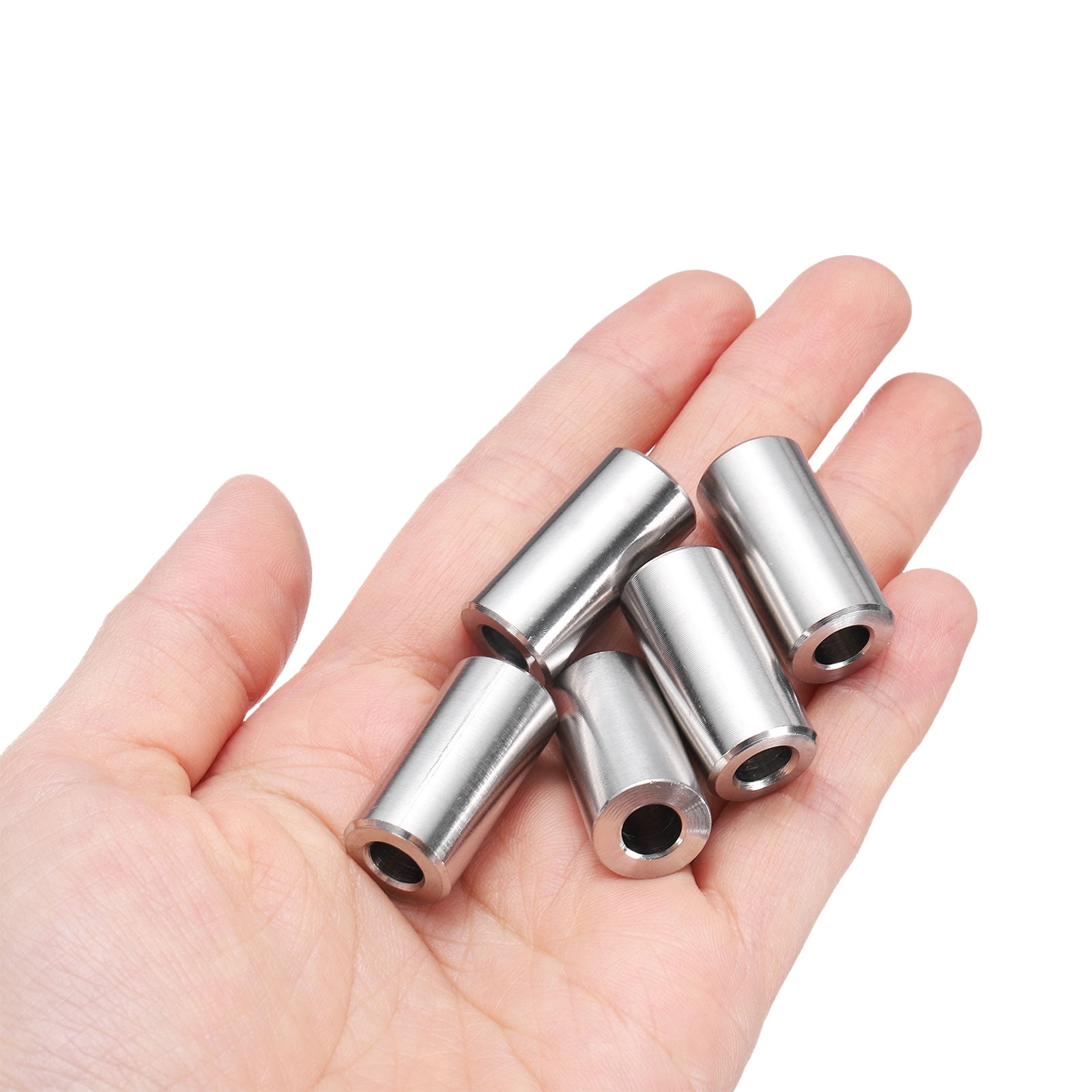 25 Packs Stainless Steel Spacer 1/4" Bore x 1/2" OD x 1" Length