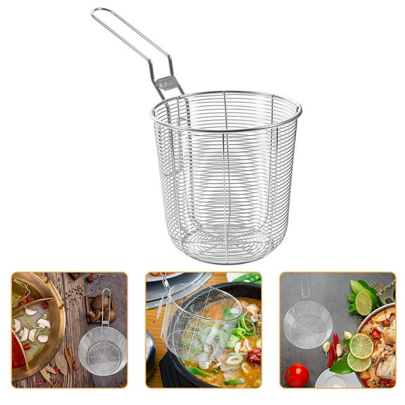 Tineasur 1Pcs Metal Pasta Strainer Stainless Steel Colander for Pasta and Noodle Draining in Kitchens