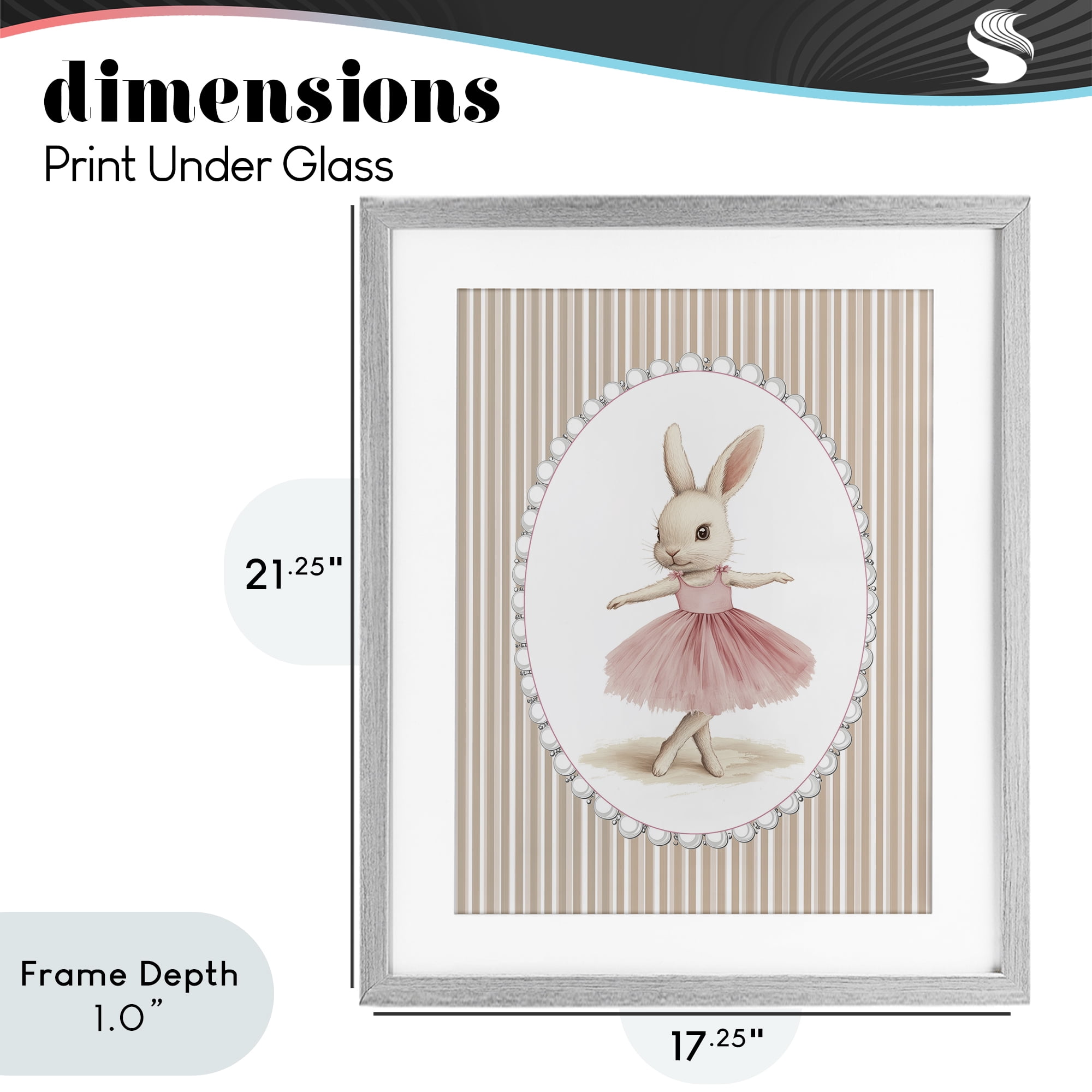 Stupell Industries Woodland Dancer Bunny Gray Framed Print Under Glass, design by Christine Simpson Art