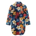 thumbnail image 5 of Xoenoiee Tropical Plumeria Palm Leaves Print Swimsuit Cover Up for Women 2026 Button Down Shirt V Neck Long Sleeve Beach Cover Ups Vacation Outfit with Pockets, XL, 5 of 7