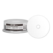 25 Pack Ritek Pro (Professional Grade) BD-R Blu-ray 4X 25GB Watershield Water Resistant Glossy White Inkjet Hub Printable Blank Recordable Disc