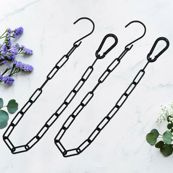 Milisten Durable Black Metal Hanging Chain 2 Sets