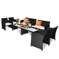 thumbnail image 2 of Gymax 8PCS Rattan Patio Conversation Set Outdoor w/ Coffee Table Cushioned Sofa, 2 of 10