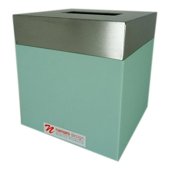 Porta Pañuelos Desechables Acero Inoxidable PVC Verde Namaro Design BA-436195