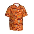 thumbnail image 2 of Uemuo Mushroom Printed Regular Fit Short Sleeve Casual Hawaiian Shirt for Men,Aloha shirt,Tropical shirt,Floral print shirt,Vacation Beach shirt-, 2 of 9
