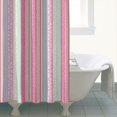 thumbnail image 4 of Pink and Green Striped Pattern Shower Curtain 84"x72" ,Bathroom Decorative Shower Curtains Set with 12 Hooks,Modern Waterproof Washable Shower Curtain, 4 of 6