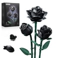 thumbnail image 1 of Set de construcción de flores iAtom Black Roses, paquete de 3 con Lego Compat., 1 of 7
