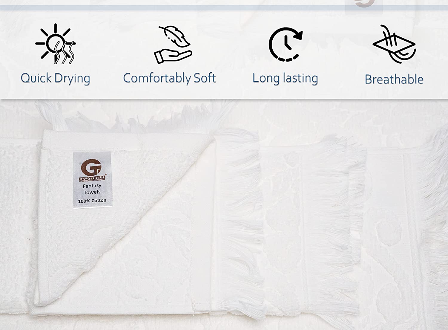 Premium White Fantasy Collection Bath Towel 27x54 Hand Towel 16x30 Washcloths 13x13 Elegance